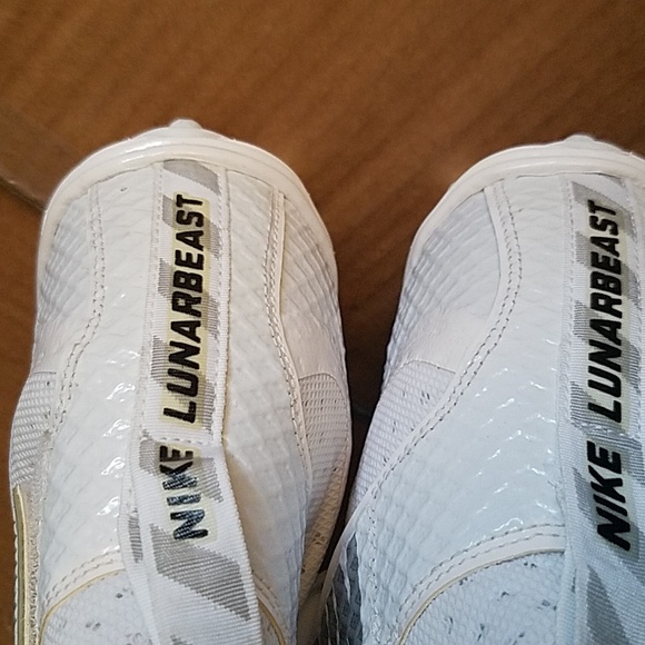 Nike Force Lunarbeast Elite TD Football Cleats Size 14.5 White/Silver 779422-100 - Picture 5 of 12